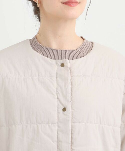 SHOO・LA・RUE / シューラルー レザーブルゾン・ジャケット | 【洗濯機可/撥水/S-LL】リバーシブル ノーカラー中綿ブルゾン | 詳細25