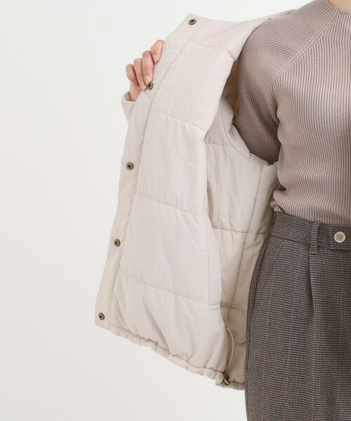 SHOO・LA・RUE / シューラルー レザーブルゾン・ジャケット | 【洗濯機可/撥水/S-LL】リバーシブル ノーカラー中綿ブルゾン | 詳細29