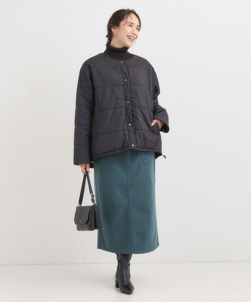 SHOO・LA・RUE / シューラルー レザーブルゾン・ジャケット | 【洗濯機可/撥水/S-LL】リバーシブル ノーカラー中綿ブルゾン | 詳細3