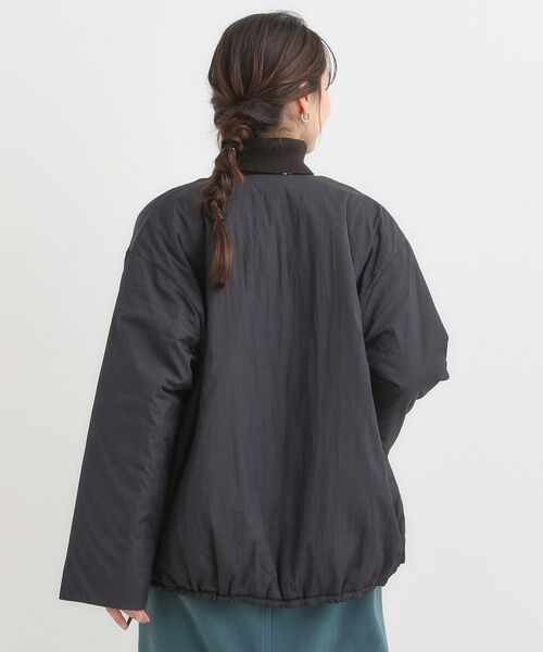 SHOO・LA・RUE / シューラルー レザーブルゾン・ジャケット | 【洗濯機可/撥水/S-LL】リバーシブル ノーカラー中綿ブルゾン | 詳細5