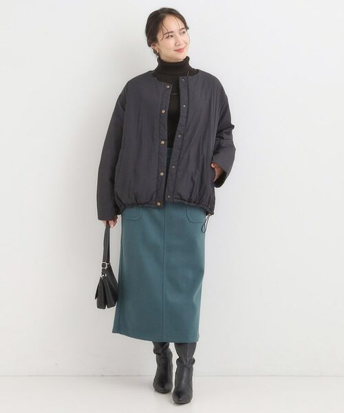 SHOO・LA・RUE / シューラルー レザーブルゾン・ジャケット | 【洗濯機可/撥水/S-LL】リバーシブル ノーカラー中綿ブルゾン | 詳細6