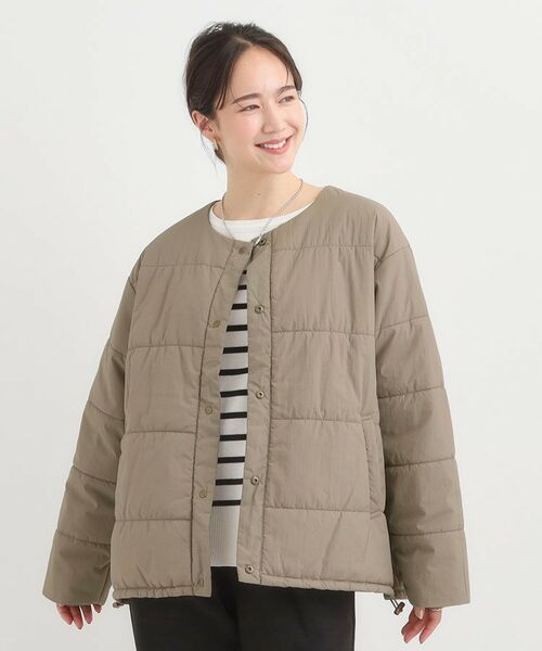 SHOO・LA・RUE / シューラルー レザーブルゾン・ジャケット | 【洗濯機可/撥水/S-LL】リバーシブル ノーカラー中綿ブルゾン | 詳細8