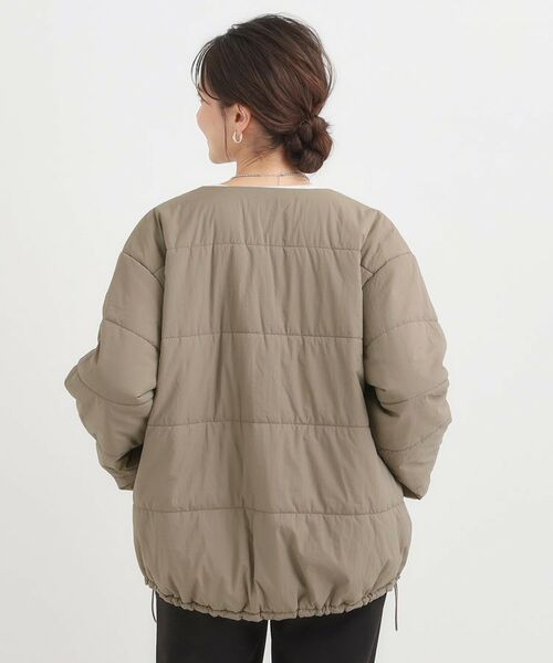 SHOO・LA・RUE / シューラルー レザーブルゾン・ジャケット | 【洗濯機可/撥水/S-LL】リバーシブル ノーカラー中綿ブルゾン | 詳細9