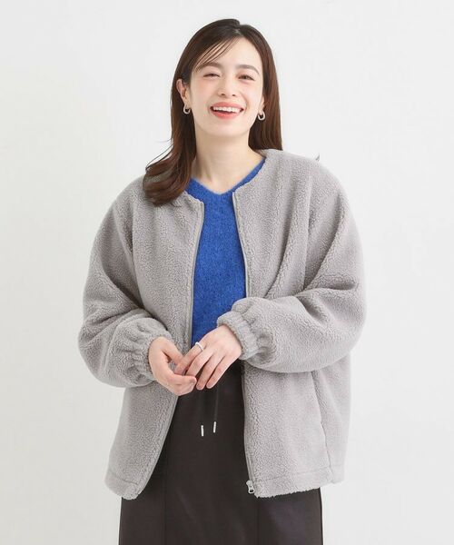 SHOO・LA・RUE / シューラルー レザーブルゾン・ジャケット | 【洗濯機可/S-LL】即サマになる ボアノーカラーブルゾン | 詳細13