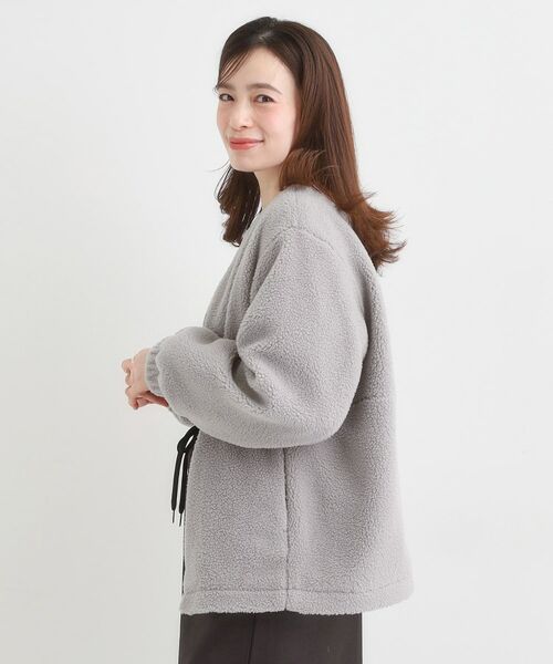 SHOO・LA・RUE / シューラルー レザーブルゾン・ジャケット | 【洗濯機可/S-LL】即サマになる ボアノーカラーブルゾン | 詳細14