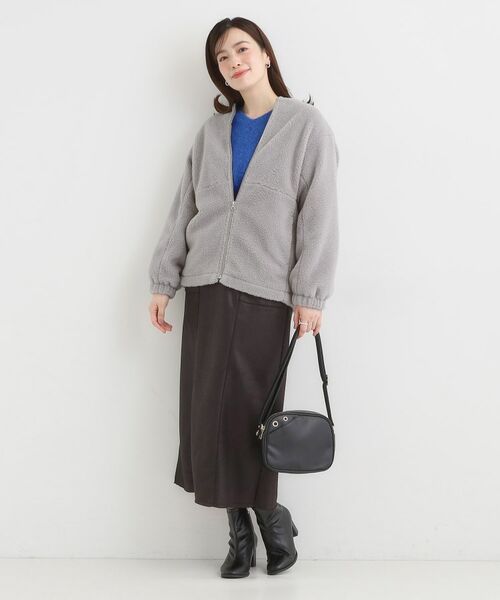 SHOO・LA・RUE / シューラルー レザーブルゾン・ジャケット | 【洗濯機可/S-LL】即サマになる ボアノーカラーブルゾン | 詳細15