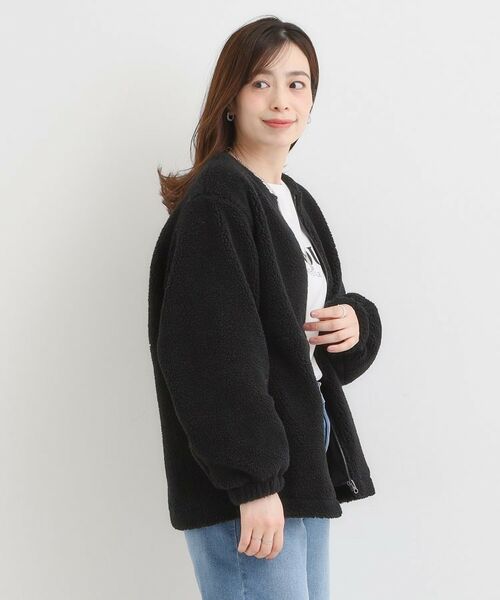 SHOO・LA・RUE / シューラルー レザーブルゾン・ジャケット | 【洗濯機可/S-LL】即サマになる ボアノーカラーブルゾン | 詳細2