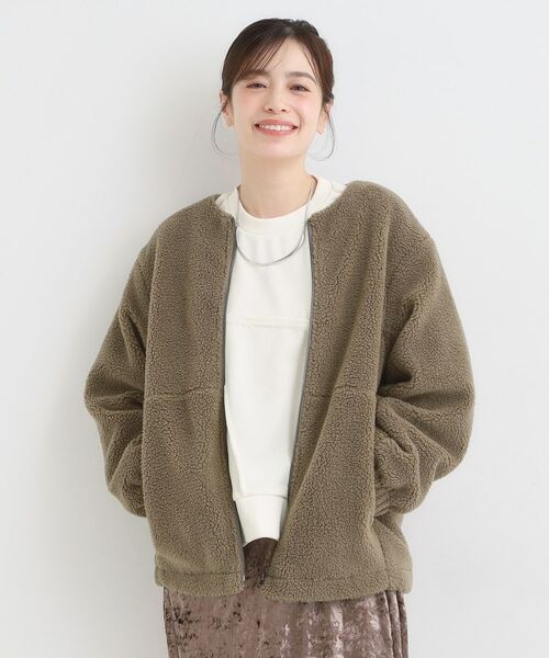 SHOO・LA・RUE / シューラルー レザーブルゾン・ジャケット | 【洗濯機可/S-LL】即サマになる ボアノーカラーブルゾン | 詳細5