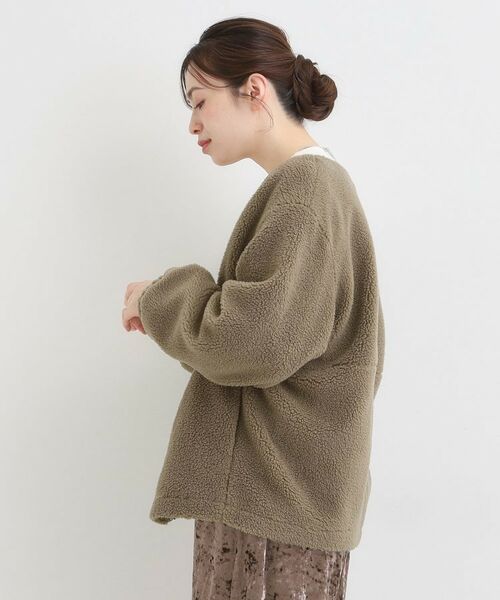 SHOO・LA・RUE / シューラルー レザーブルゾン・ジャケット | 【洗濯機可/S-LL】即サマになる ボアノーカラーブルゾン | 詳細6