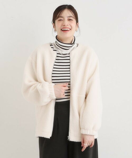 SHOO・LA・RUE / シューラルー レザーブルゾン・ジャケット | 【洗濯機可/S-LL】即サマになる ボアノーカラーブルゾン | 詳細9