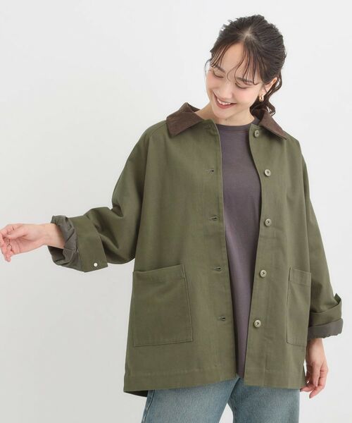 SHOO・LA・RUE / シューラルー ステンカラーコート | 【S-LL】オーバーシルエットでこなれ感 襟コール カバーオール | 詳細1