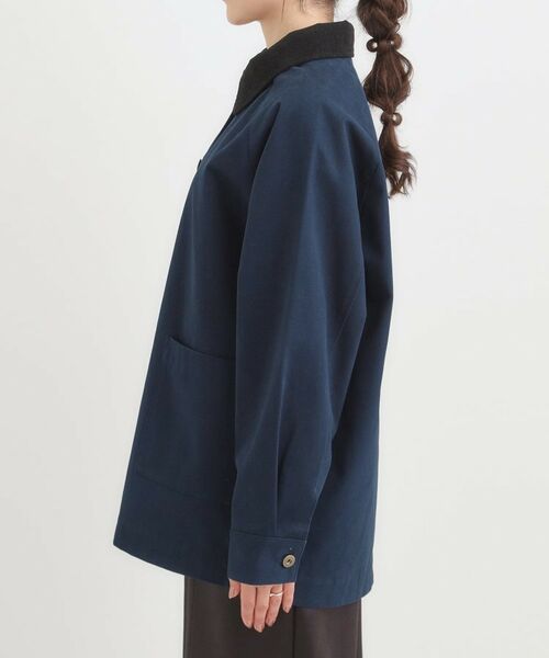 SHOO・LA・RUE / シューラルー ステンカラーコート | 【S-LL】オーバーシルエットでこなれ感 襟コール カバーオール | 詳細10