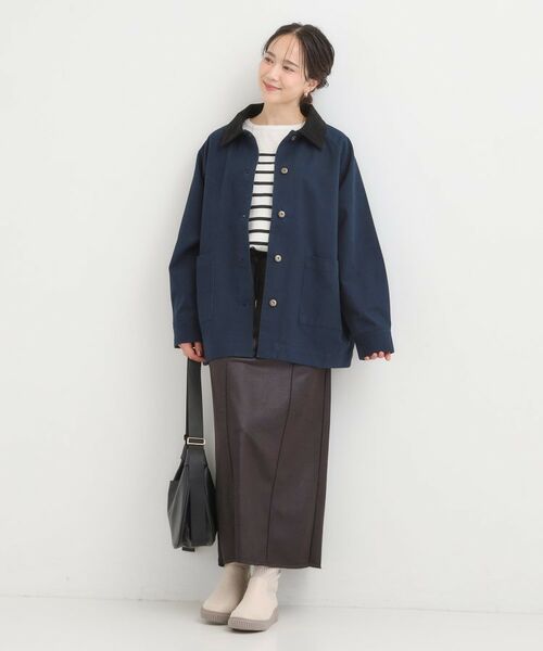 SHOO・LA・RUE / シューラルー ステンカラーコート | 【S-LL】オーバーシルエットでこなれ感 襟コール カバーオール | 詳細7