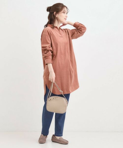 SHOO・LA・RUE / シューラルー チュニック | 【洗濯機可/S-LL】すっきり見えにこだわった コーデュロイチュニックワンピース | 詳細11