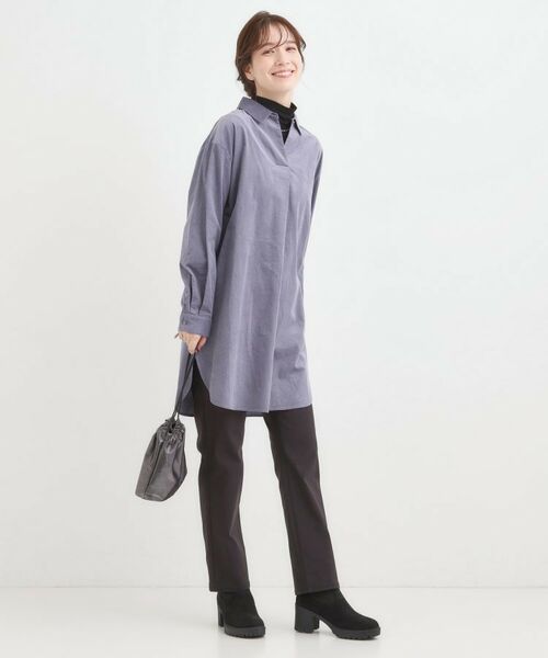 SHOO・LA・RUE / シューラルー チュニック | 【洗濯機可/S-LL】すっきり見えにこだわった コーデュロイチュニックワンピース | 詳細15