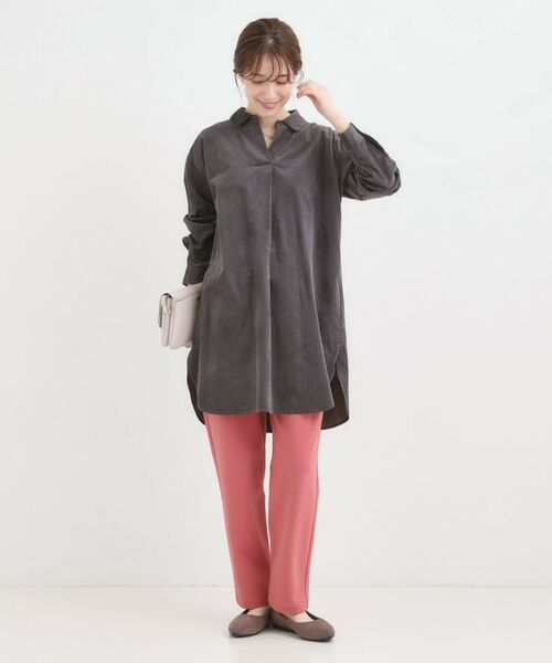 SHOO・LA・RUE / シューラルー チュニック | 【洗濯機可/S-LL】すっきり見えにこだわった コーデュロイチュニックワンピース | 詳細3