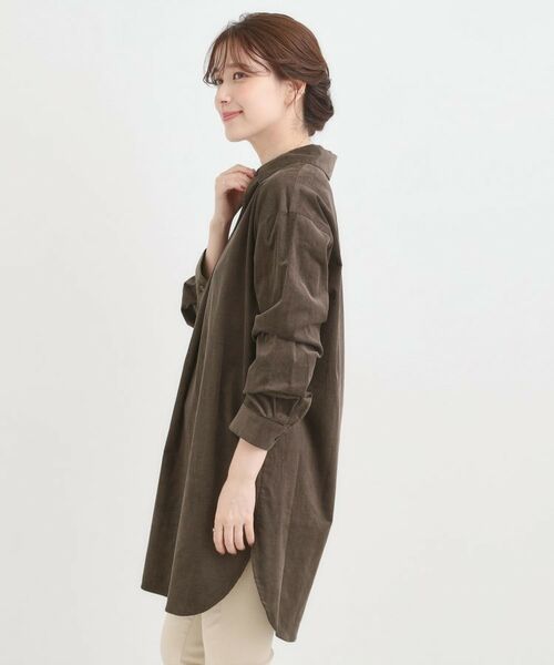 SHOO・LA・RUE / シューラルー チュニック | 【洗濯機可/S-LL】すっきり見えにこだわった コーデュロイチュニックワンピース | 詳細6