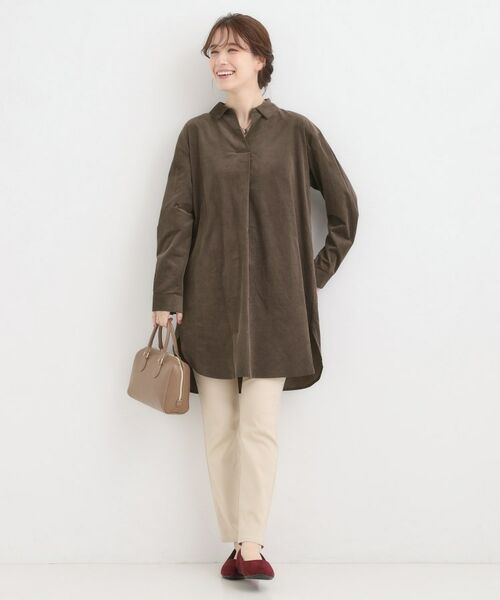 SHOO・LA・RUE / シューラルー チュニック | 【洗濯機可/S-LL】すっきり見えにこだわった コーデュロイチュニックワンピース | 詳細7