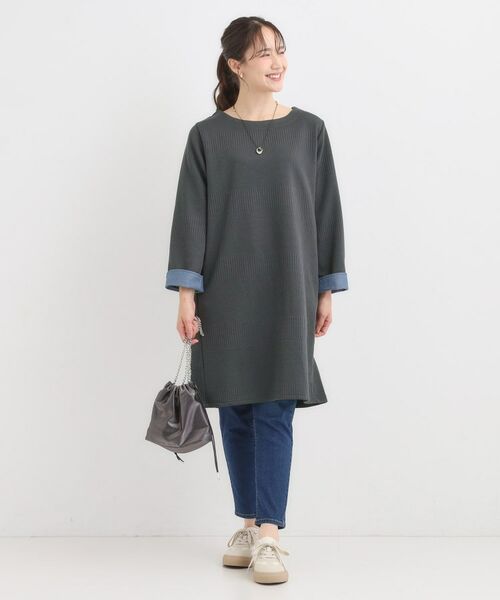 SHOO・LA・RUE / シューラルー チュニック | 身体のラインをきれいにカバー Aラインチュニックワンピース | 詳細3