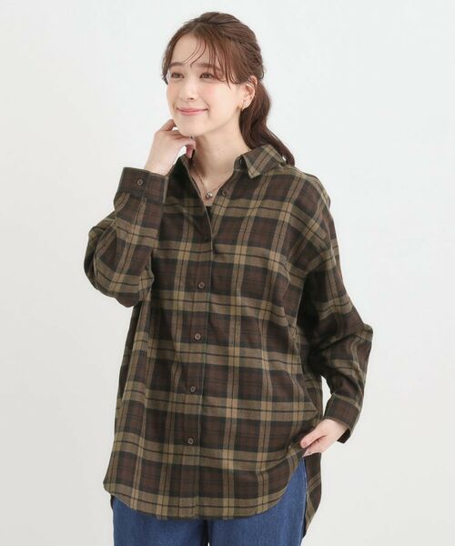 SHOO・LA・RUE / シューラルー シャツ・ブラウス | 【S-LL】柔らかさが癖になる 起毛コットン オーバーサイズシャツ | 詳細1