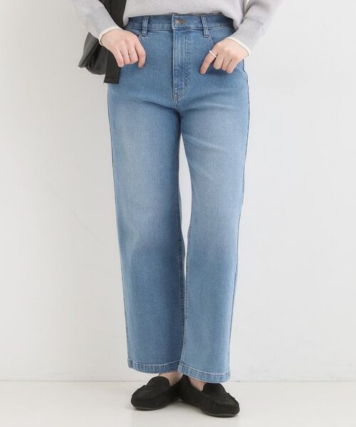 SHOO・LA・RUE / シューラルー デニムパンツ | 【あったか】裏微起毛ストレートデニムパンツ(ブルー(092))