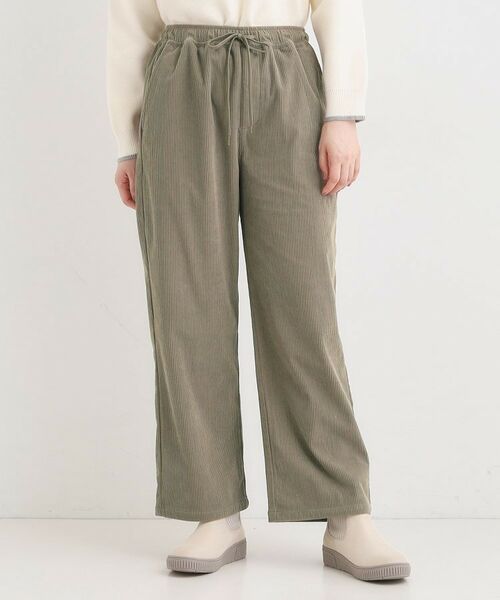 SHOO・LA・RUE / シューラルー パンツ | 【S-LL/洗濯機可/裏起毛】あったかコーデュロイ ワイドパンツ | 詳細1
