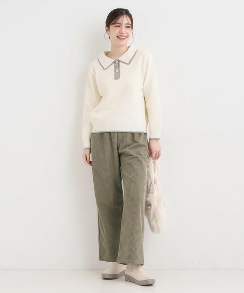 SHOO・LA・RUE / シューラルー パンツ | 【S-LL/洗濯機可/裏起毛】あったかコーデュロイ ワイドパンツ | 詳細3