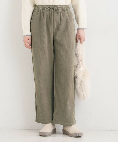 SHOO・LA・RUE / シューラルー パンツ | 【S-LL/洗濯機可/裏起毛】あったかコーデュロイ ワイドパンツ(モカブラウン(042))