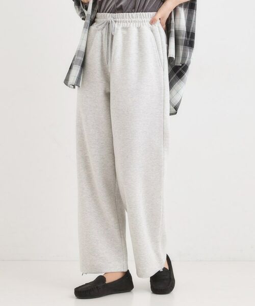 SHOO・LA・RUE / シューラルー パンツ | ダブルフェイス 裾ドロスト スウェットパンツ(グレー(012))