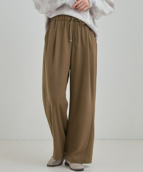 SHOO・LA・RUE / シューラルー パンツ | 【あったか】ワイドイージーパンツ(ブラウン(043))
