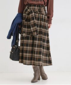 SHOO・LA・RUE / シューラルー ロング・マキシ丈スカート | 【S-LL／2WAY】取り外しのできる シャツ腰巻パーツつきチェック柄スカート
