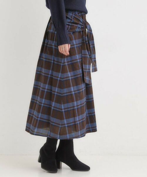 SHOO・LA・RUE / シューラルー ロング・マキシ丈スカート | 【S-LL／2WAY】取り外しのできる シャツ腰巻パーツつきチェック柄スカート | 詳細10