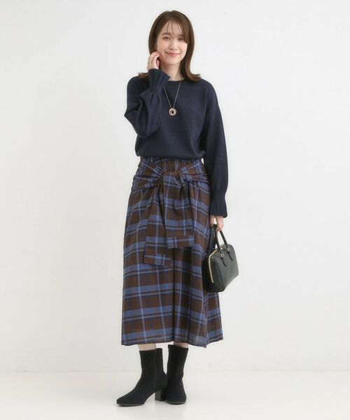 SHOO・LA・RUE / シューラルー ロング・マキシ丈スカート | 【S-LL／2WAY】取り外しのできる シャツ腰巻パーツつきチェック柄スカート | 詳細12