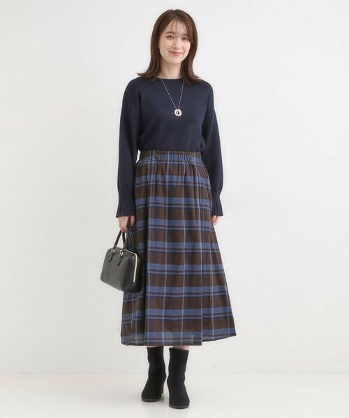 SHOO・LA・RUE / シューラルー ロング・マキシ丈スカート | 【S-LL／2WAY】取り外しのできる シャツ腰巻パーツつきチェック柄スカート | 詳細13