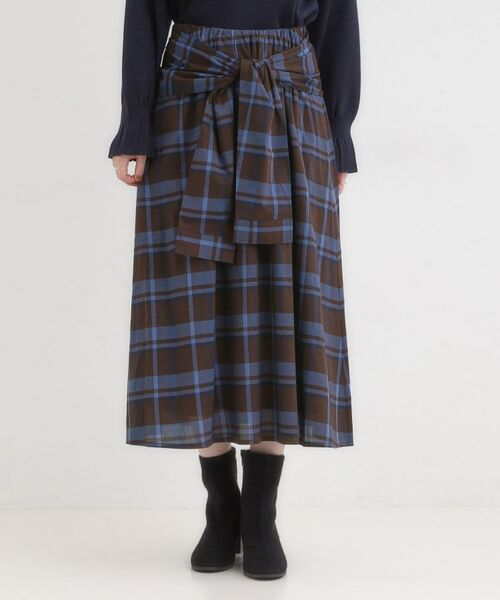 SHOO・LA・RUE / シューラルー ロング・マキシ丈スカート | 【S-LL／2WAY】取り外しのできる シャツ腰巻パーツつきチェック柄スカート | 詳細15