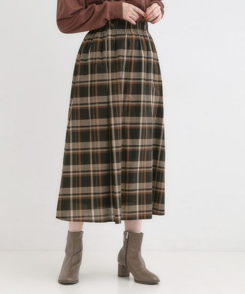 SHOO・LA・RUE / シューラルー ロング・マキシ丈スカート | 【S-LL／2WAY】取り外しのできる シャツ腰巻パーツつきチェック柄スカート | 詳細3