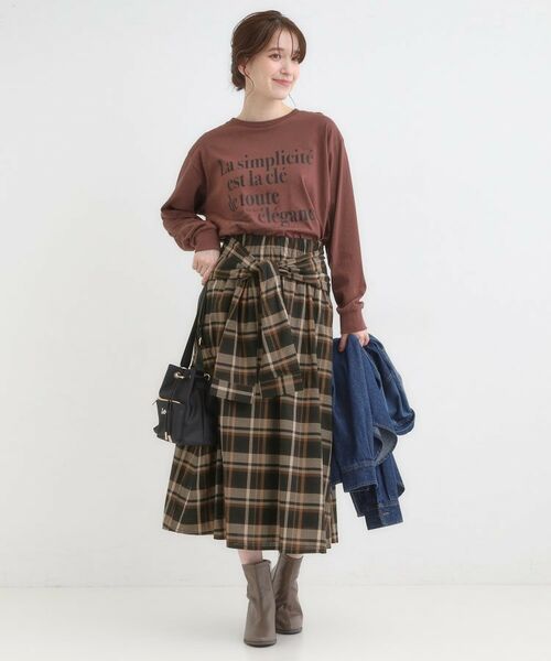 SHOO・LA・RUE / シューラルー ロング・マキシ丈スカート | 【S-LL／2WAY】取り外しのできる シャツ腰巻パーツつきチェック柄スカート | 詳細5