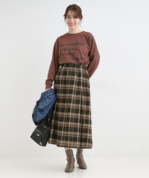 SHOO・LA・RUE / シューラルー ロング・マキシ丈スカート | 【S-LL／2WAY】取り外しのできる シャツ腰巻パーツつきチェック柄スカート | 詳細6