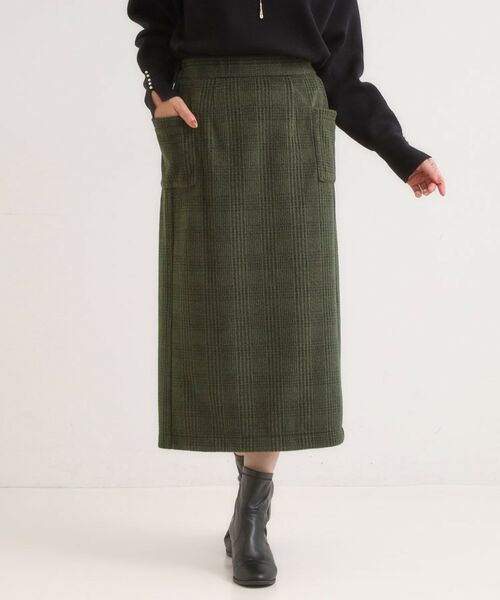 SHOO・LA・RUE / シューラルー ロング・マキシ丈スカート | 【S-LL/あったか】大人レディな着こなしに シャギーチェックスカート | 詳細1