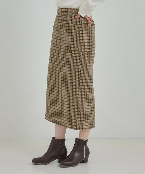 SHOO・LA・RUE / シューラルー ロング・マキシ丈スカート | 【S-LL/あったか】大人レディな着こなしに シャギーチェックスカート | 詳細10