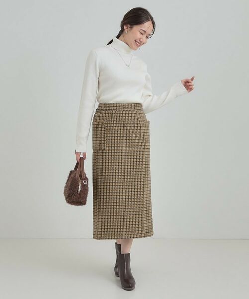 SHOO・LA・RUE / シューラルー ロング・マキシ丈スカート | 【S-LL/あったか】大人レディな着こなしに シャギーチェックスカート | 詳細11