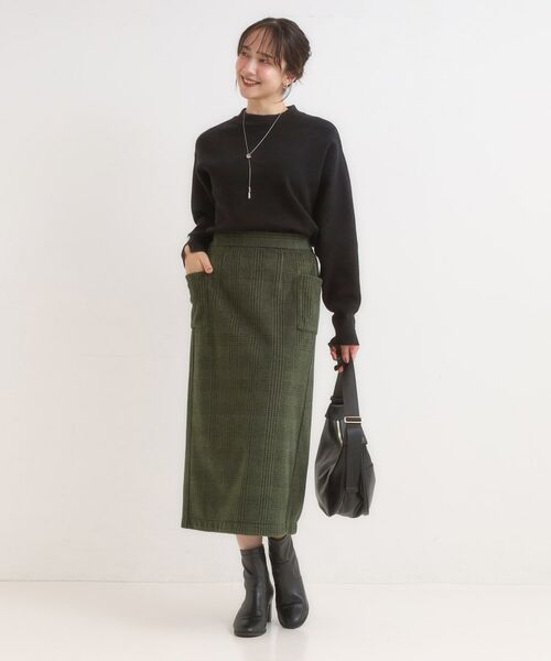 SHOO・LA・RUE / シューラルー ロング・マキシ丈スカート | 【S-LL/あったか】大人レディな着こなしに シャギーチェックスカート | 詳細3