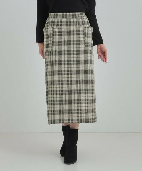 SHOO・LA・RUE / シューラルー ロング・マキシ丈スカート | 【S-LL/あったか】大人レディな着こなしに シャギーチェックスカート | 詳細5
