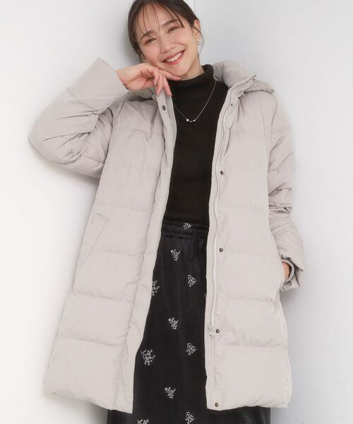 SHOO・LA・RUE/シューラルー 洗える ロングフェイクファーフードダウン ピンクベージュ(053) 02(M) SHOO・LA・RUE/シューラルー 洗える ロングフェイクファーフードダウン ピンクベージュ(053) 02(M)