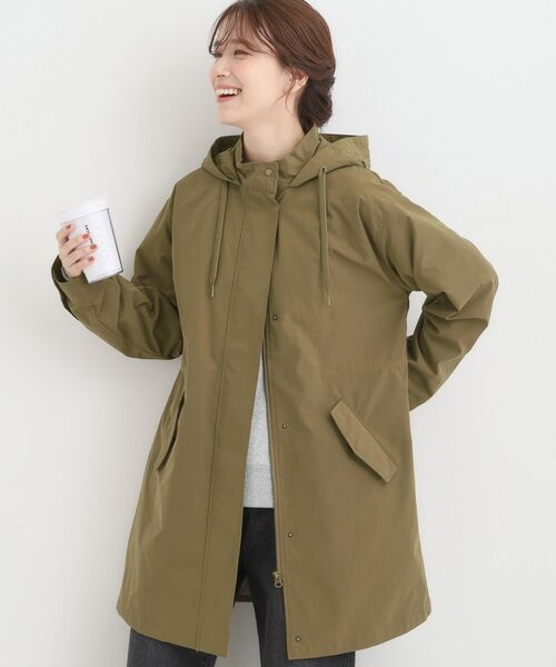 SHOO・LA・RUE / シューラルー ミリタリージャケット・コート | 【S-LL/撥水】腰回りをカバーする ロングミリタリーアウター(カーキ(027))