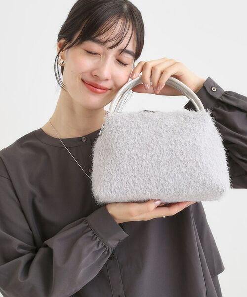 SHOO・LA・RUE / シューラルー ショルダーバッグ | ラメ入り生地ショルダーバッグ(グレー(012))