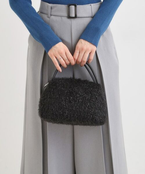 SHOO・LA・RUE / シューラルー ショルダーバッグ | ラメ入り生地ショルダーバッグ(ブラック(019))