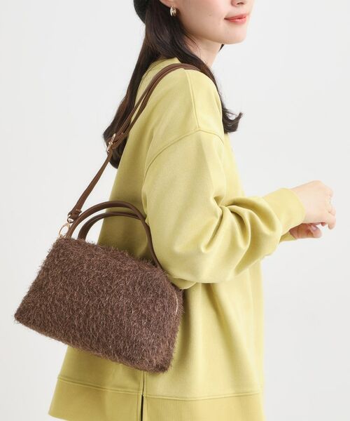 SHOO・LA・RUE / シューラルー ショルダーバッグ | ラメ入り生地ショルダーバッグ(ブラウン(043))