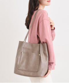 SHOO・LA・RUE / シューラルー トートバッグ | つや合皮つまみハンドルトートバッグ