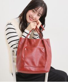 SHOO・LA・RUE / シューラルー トートバッグ | つや合皮つまみハンドルトートバッグ